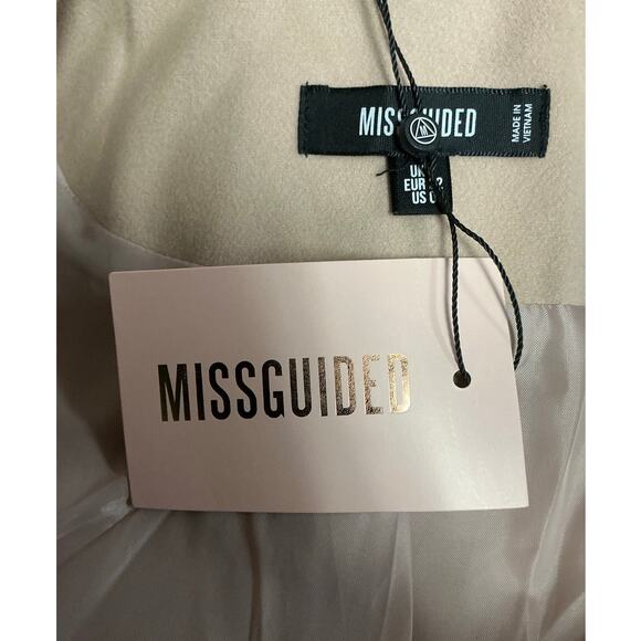 Missguided Belted Maxi Formal Coat Nude Women’s Size 0 - Picture 4 of 6